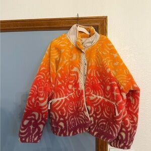 FP Movement Yellow and Cream Hit the Slopes Printed Jacket